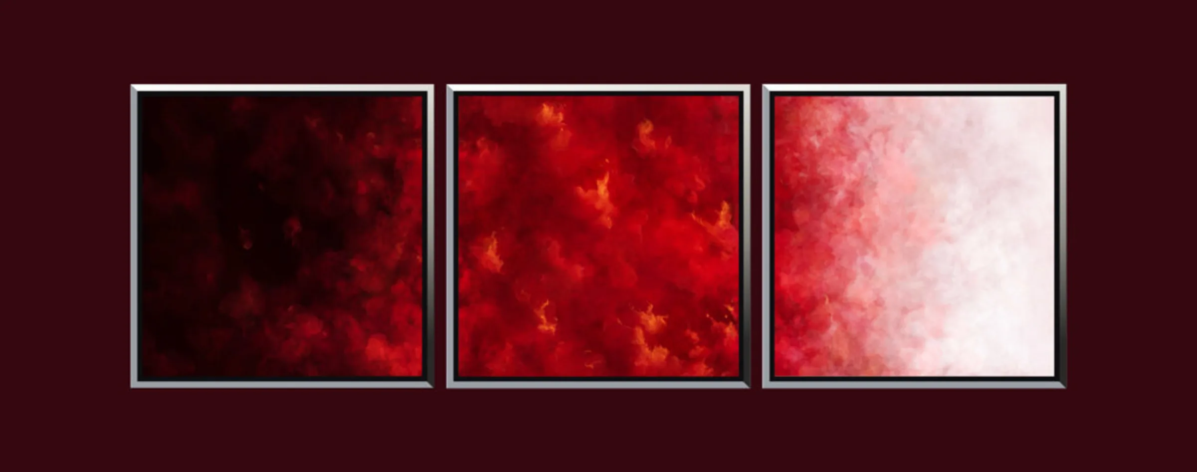 Will It.. — three frames hung as a set. All three canvases are open.